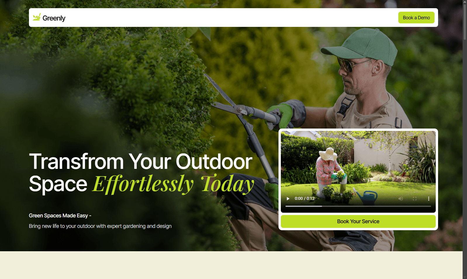 Greenly Landing Page screenshot